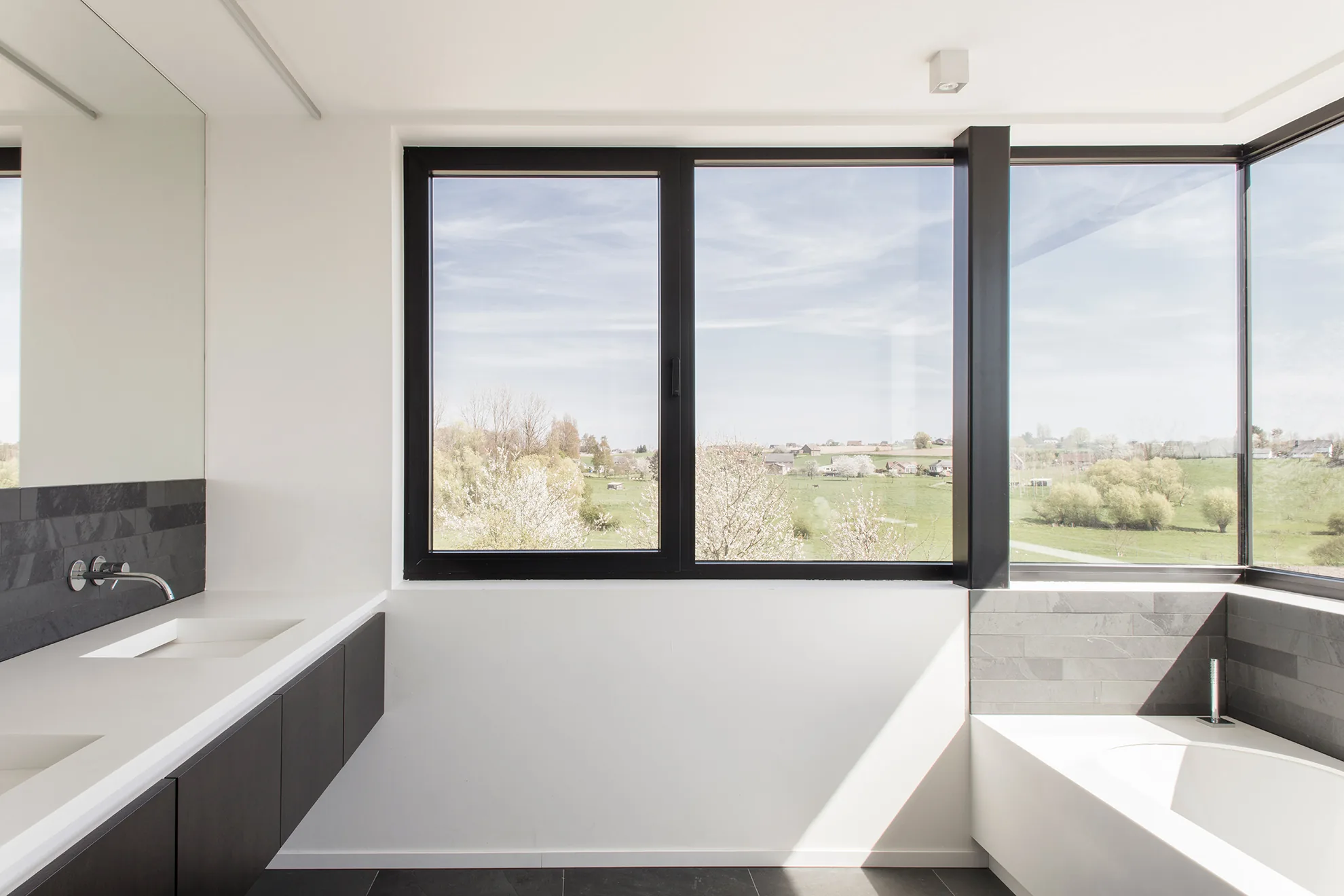 Interior with aluminium window